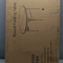 34" Folding Table, Portable Square Folding Card Table with Collapsible Legs & Carrying Handle, Plastic Tables for Camping,Picnic, Office, Party, White