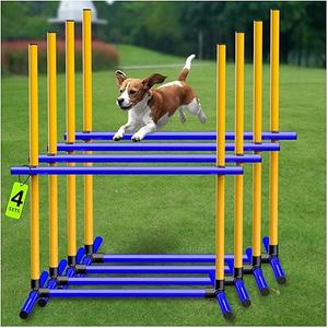 Dog Jumps Agility Equipment with Adjustable Height Jump Bars Adjustable Dog Agility Jumps with Carry Bag Exercise Dog Jumping Hurdles for Outdoor Indoor Dog Agility Course Game (4 Pack) Dog Jumps Agility Equipment with Adjustable Height Jump Bars Adjustable Dog Agility Jumps with Carry Bag Exercise Dog Jumping Hurdles for Outdoor Indoor Dog Agility Course Game (4 Pack)
