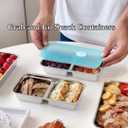 Stainless Steel Snack Containers, 2 Pcs Reusable Food Storage Containers with Lids, Condiment Container, Grab and Go Snack Containers for Snacks,Dips,Lunch,Travel and Outdoor Camping (Large, 2 grid+1 grid)