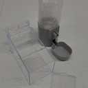 BAGHBPM No Mess Bird Feeder Water Dispenser Set, Automatic Parakeet Feeder Cage Accessories, Parrot Transparent Food Container Drinker for Cage, Canaries Budgies Lovebirds Cockatiels Finches (Blue)