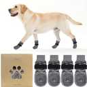 KOOLTAIL Anti Slip Dog Socks to Prevent Licking Paws,Dog Shoes for Hot Pavement & Hardwood Floors,Durable Soft Double Sided Grippy Socks for Small  Dogs, Traction Control for Senior Dogs, Tiger Grey, Small