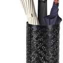Metal Round Umbrella Stand Rack,Free Standing Umbrella Holder Bin, Canes Walking Sticks Holder for Entryway, Home, Office (Round) (1 Pack-Round, Black)
