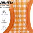 AIITLE Small Dog Harness with Leash Soft Breathable Mesh, Plaid Pattern & Reflective Strips Ideal for Training, Running & Party Outings (S, Orange)