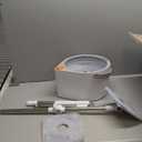 MOPALL Spin Mop and Bucket Set, Dual Chambers Dirty and Clean Water Self Separation for Floor Wall Window, Wet and Dry Mop and Bucket with Wringer Set for Home (1 Square Mop with 2 Microfiber Pads)