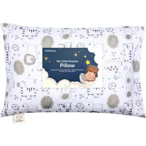 Toddler Pillow with Pillowcase - 13x18 My Little Dreamy Kids Travel Bed Pillows for Sleeping,Organic Cotton Small Pillowcase,Soft & Breathable,Machine Washable,Toddlers 2-5 years old(KeaSafari)