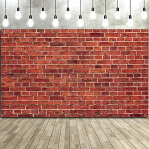 Red Brick Wall Party Backdrop, Large Fabric Red Brick Sign Photo Backdrops Background for Baby Shower Birthday Party Wedding Graduation Home Decoration Photo Booth Prop Banner (72.8 x 43.3 Inch)