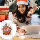 24 Set Gingerbread Man Bead Bracelet Crafts Gifts Kit with Gingerbread House Cards and Bags Religious Christmas Party Favors Jesus Wristband Crafts for Christmas Stocking Stuffers Church Gifts