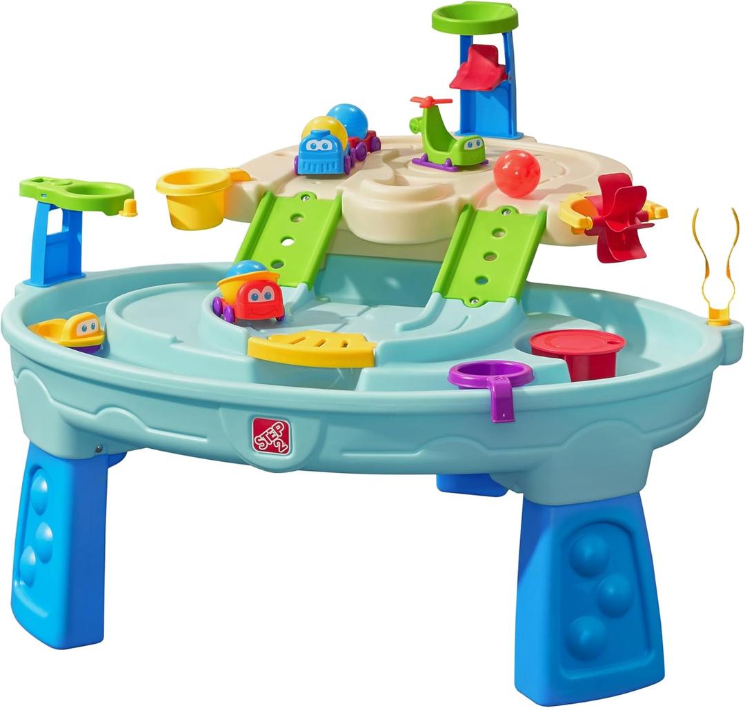 Step2 Ball Buddies Adventure Center Water Table for Kids, Indoor and Outdoor Kids Water Sensory Table Pool, Ages 1.5+ Years Old, 23 Piece Water Toy Accessories, Blue, Medium