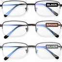 NOVIVON Pack Reading Glasses Men/Women, Eyeglasses, Blue Light Readers for Men/Women, Computer Eye Glasses, Cheaters 2.0