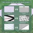 ZUBOND Picnic Blankets Waterproof Sandproof Foldable & Machine Washable, 80''x100'' Extra Large Beach Blankets, Simple Stylish Gingham Outdoor Blankets Grass Lawn Park for Family Camping Party