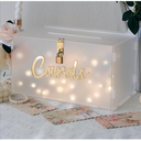 OurWarm Frosted Acrylic Wedding Card Box with String Light, Large Gift Card Box for Wedding Reception, DIY Wedding Envelope Money Memory Box for Party Graduation Birthday Baby Shower Decorations
