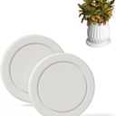 Plant Saucer Flower Pot Saucers Plant Trays for Pots Instant Dry Diatomaceous Earth Round Plant Drip Trays for Indoors Keeping Counter and Floors Dry and Clean (2Pcs White Small)