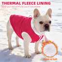 PUPTECK Dog Winter Coat, Warm Fleece Pet Jacket with Harness Built in, Water Resistant Windproof Collar Dog Puffer Vest, Doggy Snowsuits for Medium Small Dogs Cold Weather Apparel Outdoor, Pink L