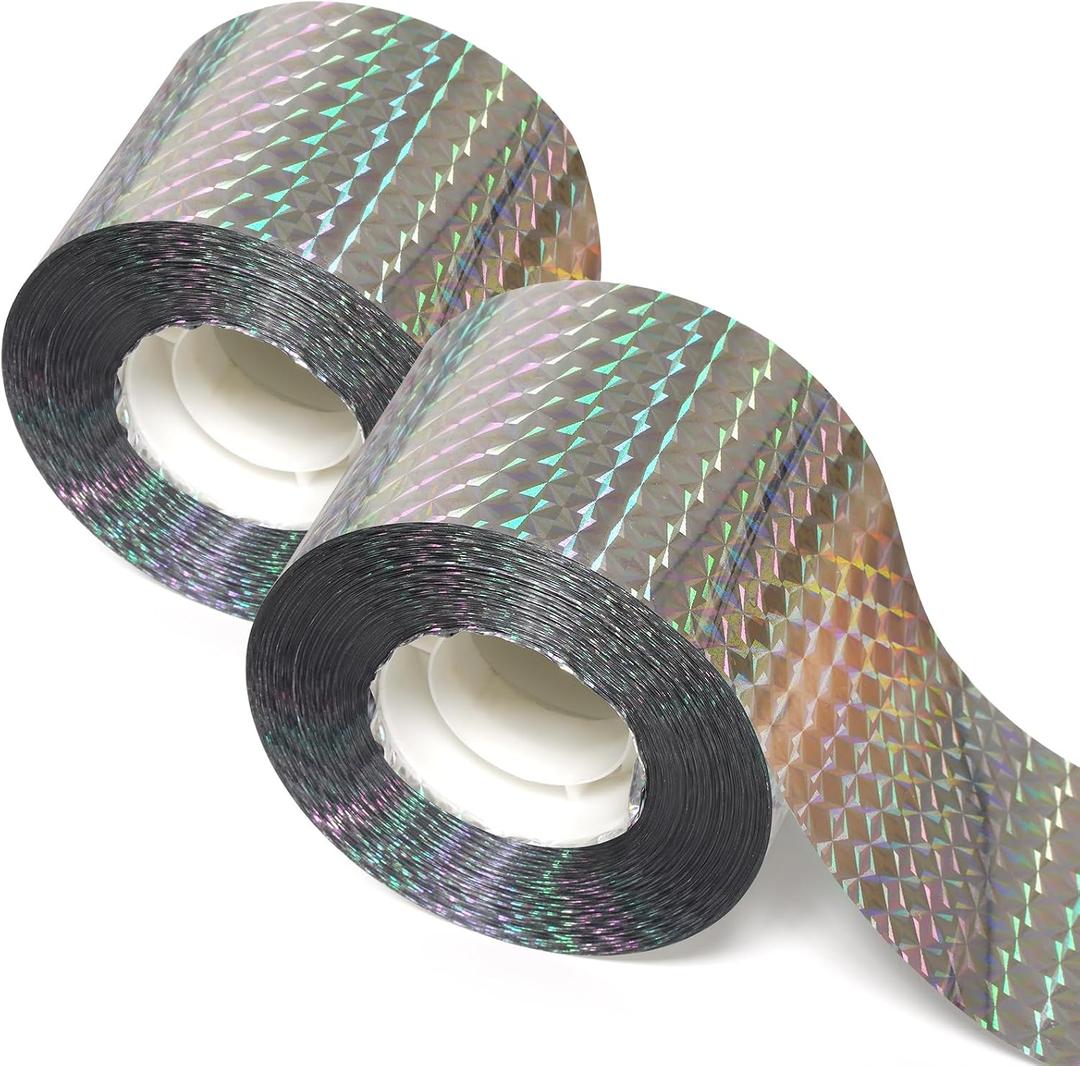 Ruolan Bird Scare Tape Ribbon(700FT) Reflective Tape Keep Birds Away Outdoor,Double Side Bird Flash Tape, Scare Geese, Pigeon, Duck, Woodpecker