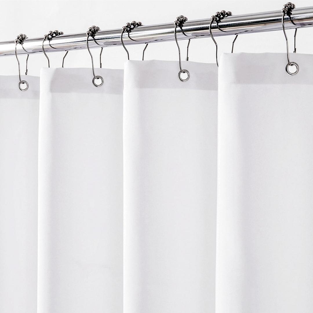 Felisa Extra Wide Fabric Shower Curtain Liner with 3 Large Magnets,84 W x 72 H inche Waterproof & Soft Cloth Shower Curtain,Washable White Shower Curtain Liner for Bathroom,Cortinas de Bao