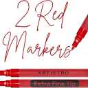 3 Pack of ARTISTRO 2 Red Acrylic Paint Markers - 3mm Medium-Tip Paint Pens - Perfect for Crafting, Art Projects, & More