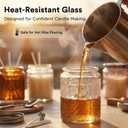 LumaCraft Luxury Embossed Glass Candle Jars for Making Candles - 12 Pack Empty Candle Containers with Airtight Metal Lids, 20 Wicks & 20 Stickers, Colored Glass Jars for Gifts & Decor-8OZ
