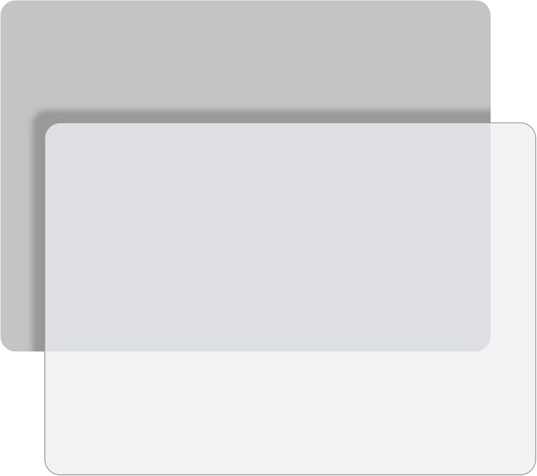 LEOBRO Silicone Mats for Crafts, 2 Pcs 11.69" x 8.26" Silicone Mats for Resin, Paint Clay Play Dough Mat, DIY Arts and Crafts, Light Gray & Clear