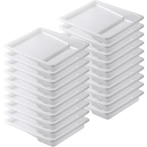 Bates- Paint Tray Liner, 9 Inch, 20 Pack, Paint Pans Trays, Plastic Paint Tray, Disposable Paint Tray, Paint Roller Tray, Paint Trays for Painting Walls, Roller Tray Liners, Paint Pan Liners (White)