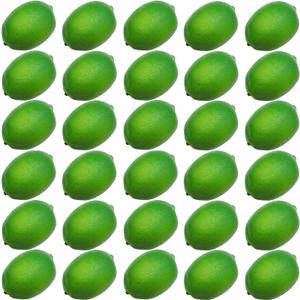 RONYOUNG 30PCS Faux Yellow Lemons Artificial Fruits Fake Lemons Lifelike Simulation for Lemonade Party Kitchen Table Summer Decorations (Green)