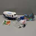 Dwi Dowellin 5 in 1 Airplane Toys with Light and Sound,Police car Toys with Activity Mat, Christmas Birthday Gifts for Kids 3 4 5 6 Year Old Boys Girls