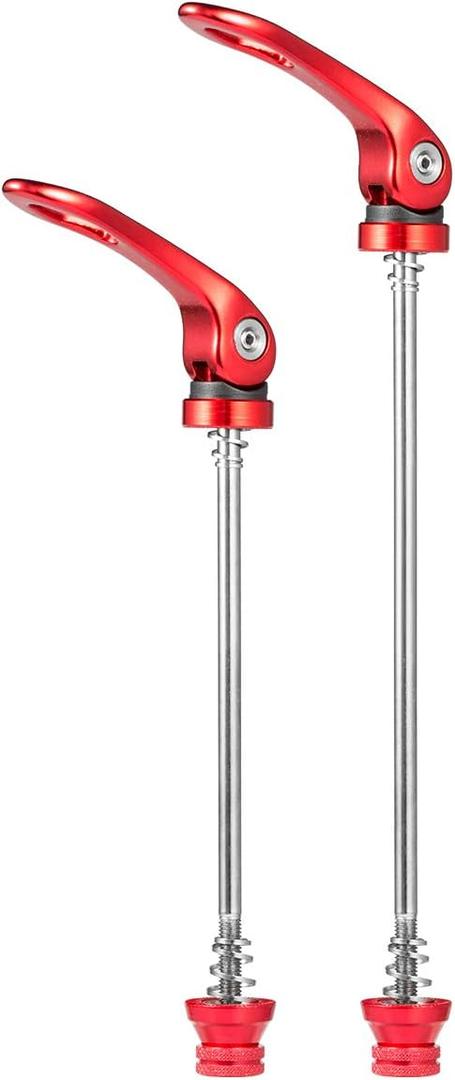 Chooee Quick Release Skewers Front & Rear Set for Mountain Bike or Road Bike (red/Black)