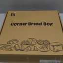 Goozii Corner Bread Box for Kitchen Countertop, Black Bread Storage Container for Homemade Bread, Two Layer Breadbox under Cabinet Mount, Large Bread Holder for Kitchen Counter, Pantry Shelf