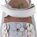 Josmo Baby Girl Sandals Soft Sole Spring Summer Dress Floral, Butterfly & Bow Sandals Size 2-4 Infant (White)