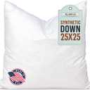 Pillowflex Synthetic Down Pillow Insert - 25x25 Euro Down Alternative, Ultra Soft Large Square European Throw Pillow, Bed Sham- 1 Decorative Form, 25 Inch by 25 Inch