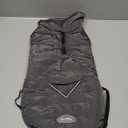 iBuddy Dog Winter Jacket for Large Dogs, Easy on Dog Snow Coat Velcro Waterproof Pet Puffer Coat with Harness Hole Adjustable Reflective Quilted Pet Cold Weather Vest Wind-Poof for Boy Male (Gray)