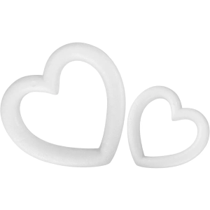 FUOYLOO DIY Heart Shaped Foam Wreaths, Hollow Foam Hearts for Crafting and Painting, Wedding Decoration and Valentines Supplies