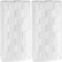 2 Pack 3D Checkered Bathroom Hand Towels 100% Cotton Soft Absorbent Decorative Soft Decorative Towel for Bathroom Home Cleaning Kitchen Gift 13.7x29.5 Inch (White)