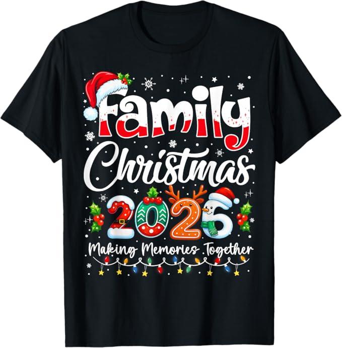Family Christmas 2026 Matching Outfit Xmas Squad Santa T-Shirt L