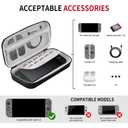 AriKroii Carrying Case for Nintendo Switch 2, Portable Hard Shell Pouch Carrying Travel Game Bag for Switch 2, Holds 10 Game Cartridges, Lightweight and Large Capacity, 7.9 inch, Black