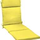 Arden Outdoor Chaise Cushion, 21 in x 72 in, Weather-Proof, Rain-Proof, Fade Resistant Patio Cushion for Chaise Lounger Lemon Yellow Leala