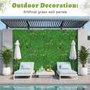 Artificial Grass Wall Panels 12pcs Lucky Clover Flower Boxwood UV Protected Faux Greenery Hedge, Privacy Fence Screen, Grass Backdrop for Outdoor Indoor Garden Party Wall Decor 16'' x 24''