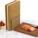 Book Cutting Board Set with Wooden Stand-Wooden Kitchen Cutting Boards That Look Like Books for Vegetables Cheese Meat, Chopping Board Gift Set for Home Cooks & Kitchen Decor