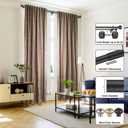 Matte Black Double Curtain Rods 28 to 48 Inch, Decorative Window Treatment Rods with Urn Finials, 1-Inch Front and 5/8 Inch Back Telescoping Rods