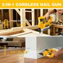 Cordless 2" Brad Nailer Compatible with Dewalt 20V Battery (No Battery and Charger), 2-in-1 Electric Nail Gun, 20V Staple Gun Battery Powered with 1000 Nails for Woodworking & Home