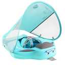 Baby Floats for Pool with Canopy Removable Sun Protection Canopy Mambobaby Float Non Inflatable Upgrade Add Tail Avoid Flip Waterproof Skin-Friendly Infant Swim Float 3-24 Months