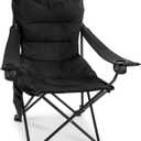 Sportneer Folding Camping Chair: 24'' Extra Wide 3 Adjustable Angle Collapsible Chairs with Cup Holder & Carry Bag - Oversized Heavy Duty Padded Outdoor Chair for Camping Yard Fishing, Support 353lbs, 18.1"x20"x41"