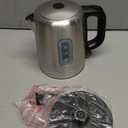 Amazon Basics Electric Stainless Steel Kettle for Tea and Coffee, BPA-Free, Fast Boiling, Auto Shut-Off, 1.1 Quarts, 1500W, Black and Silver