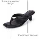 Womens Kitten Heel Thong Sandals Flip Flops Slip On Square Open Toe Slippers Low Stacked Heeled Mules, Size 8.5