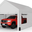 Shintenchi Carport 12' x 20' Heavy Duty Portable Garage, Car Port Canopy with SideOpening Removable Door & RollUp Windows, Car Canopy for Truck,Car,Boat,Motorcycle,Grey