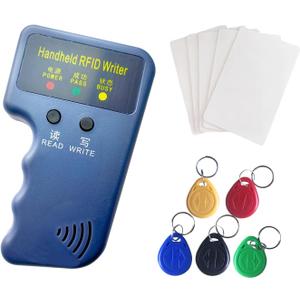 Handheld 125khz Copier RFID Smart ID Card Duplicator Used for T5577 or EM4305+5pcs NO.2T5577 Keychains +5 T5577 Cards