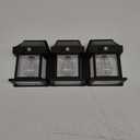 3pcs Solar Fence Lights, Motion Sensor Outdoor Light, 3 Lighting Modes Dusk to Dawn Porch Lamp IP65 Waterproof, Outdoor Solar Wall 600LM, (Black)