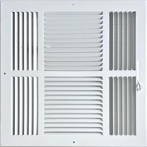 14"x 14" (Duct Opening Size) 4-Way Stamped Face Steel Ceiling/sidewall Air Supply Register - Vent Cover - Actual Outside Dimension 15.75" X 15.75"