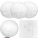 Woanger 4 Pack 30 Inch Large Paper Lantern Shade Jumbo White Japanese Chinese Round Hanging Japanese Paper Lantern Lamp for Home New Year's Eve Valentines Wedding Party Ceiling Decoration