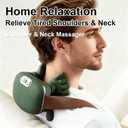 Electric Portable Neck Massager with Heat for Pain Relief deep Tissue,Shoulder & Back Massager,masajeador de espalda y Cuello shiatsu Neck and Back Massager (Green)