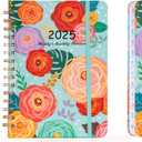 Planner 2025, Weekly Planner Undated & To Do List Notebook, 12 Monthly Note Book for Daily Organizer 6.3" x 8.4", Flexible Cover, Colorful Roses (Style D)